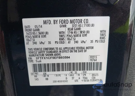 2014 Ford F-150 Fx2 from USA, damaged, VIN 1FTFX1CF5EFB93584
